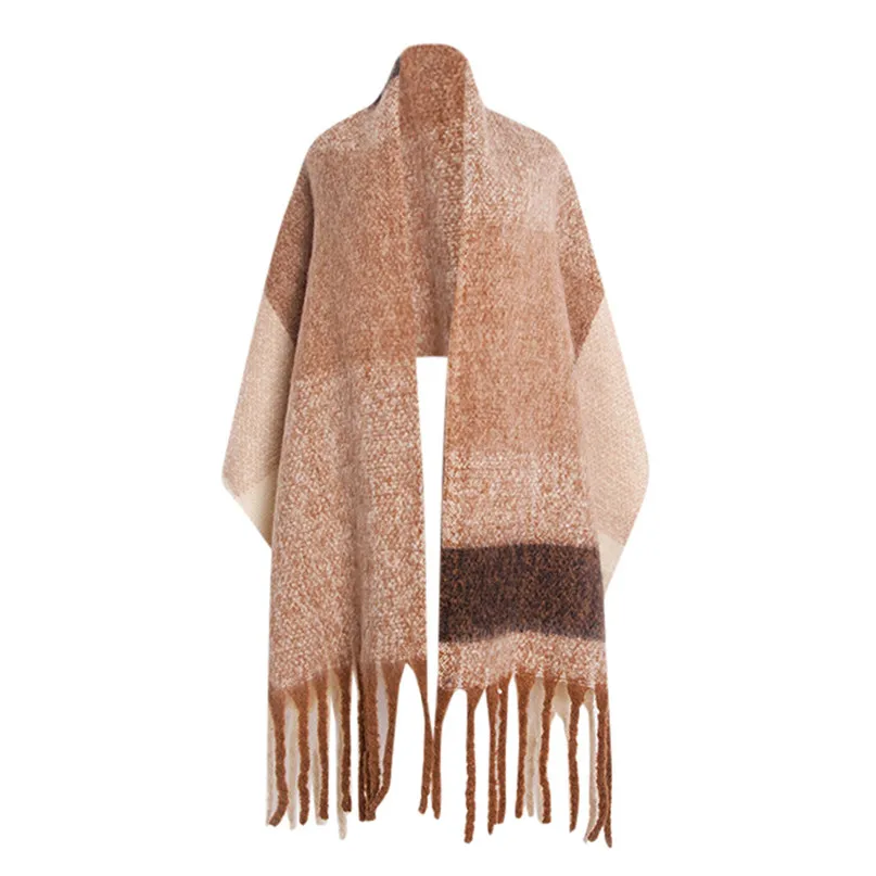 Women's Shawl Wrap Warm Scarf Cozy OblongPlaid BlanketStripe Light Infinity Women Winter Accessories 30LY18 (22)