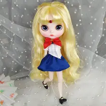 Free Shipping 30CM 12inches Factory Blyth Doll Golden Long Hair White Skin 1/6 Joint Body Doll Gift Sailor Moon BJD Doll Toys Free Shipping 30CM 12inches Factory Blyth Doll Golden Long Hair White Skin 1/6 Joint Body Doll Gift Sailor Moon BJD Doll Toys