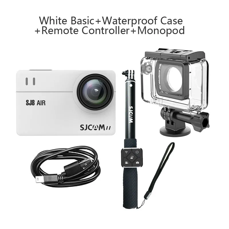 SJCAM SJ8 воздушная экшн-камера WiFi 1080P Full HD 30m Водонепроницаемая Спортивная DV 1296P Экстремальная оригинальная SJ Спортивная камера для улицы - Цвет: White BASIC W S R