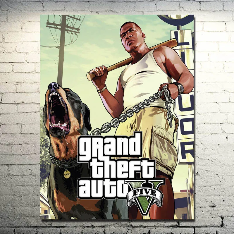 

Grand Theft Auto V Video Game GTA 5 Art Silk Fabric Poster Print 13x18 32x43 inches Wall Pictures For Living Room 006