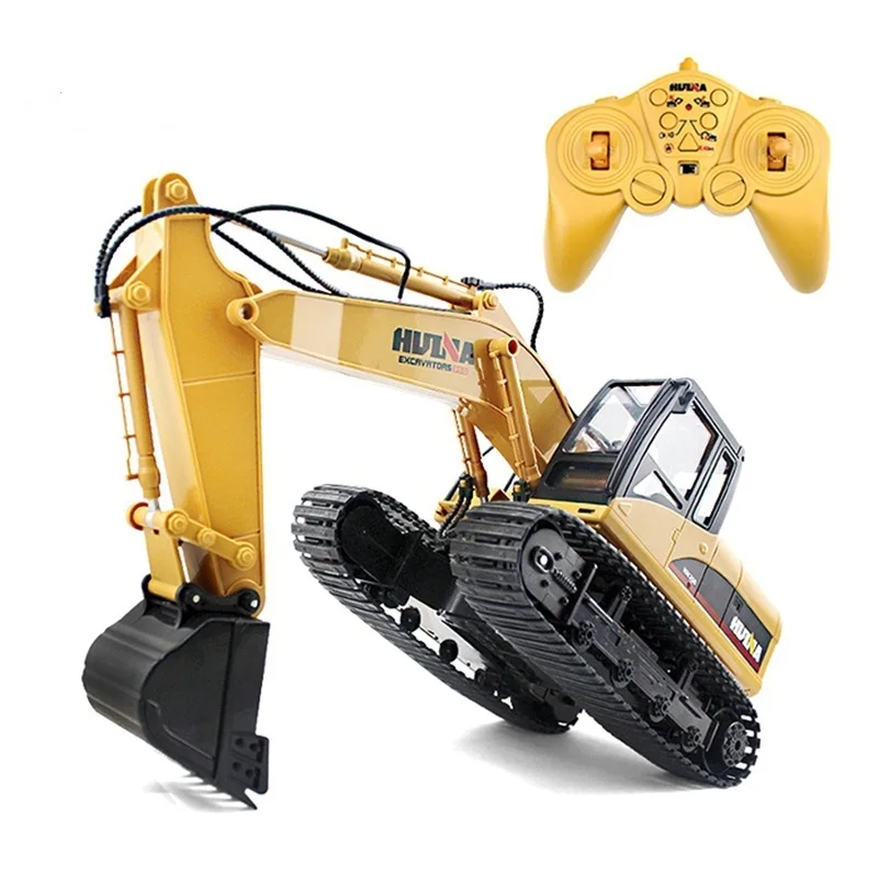 

HuiNa 1550 RC Crawler Car 15CH 2.4G 1:14 RC Metal Excavator Charging 1:12 RC Car With Battery RC Alloy Excavator RTR For Kids
