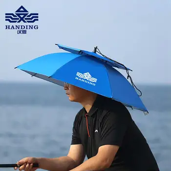 

Hunding fishing hat umbrella sunscreen rainproof umbrella umbrella double large head umbrella outdoor fishing umbrella cap