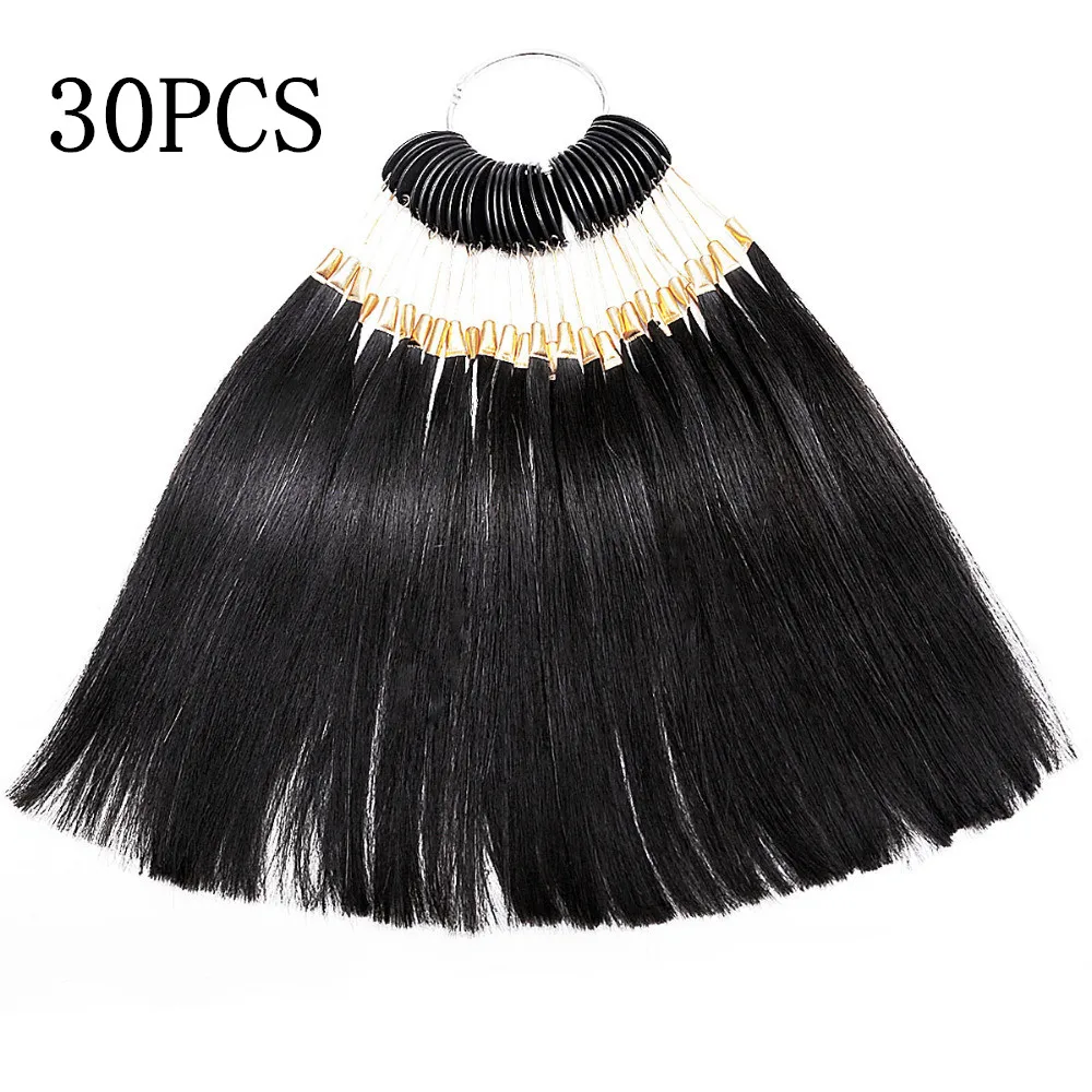 New 30pcs/set 100% Human Virgin Hair Black Hair Color Ring For Human Hair Extensions And Salon Hair Dyeing Sample Dye Any Color