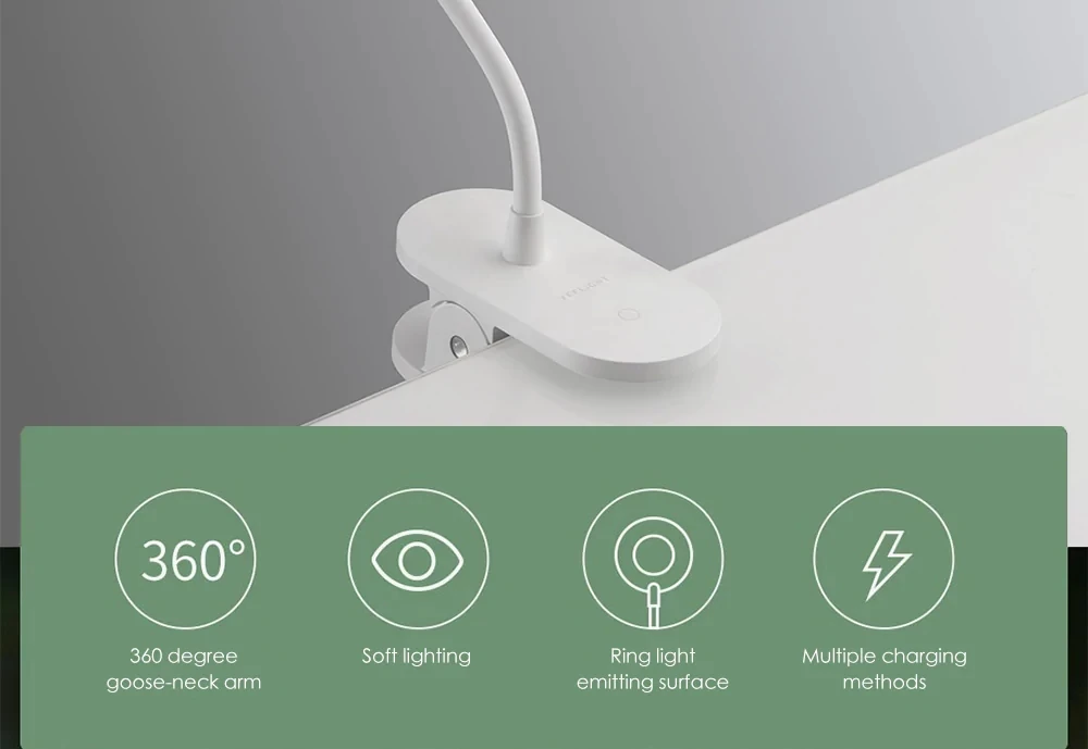 Xiaomi Yee светильник светодиодный настольный светильник для спальни гостиной светильник Диммер перезаряжаемый светильник с зажимом для чтения книг ночной Светильник
