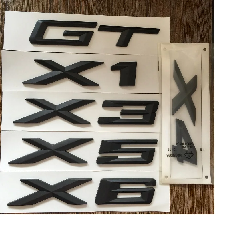 Черный матовый АБС пластик числа буквы слова багажнике автомобиля Значки Эмблемы для BMW X1 X3 X4 X5 X6 GT