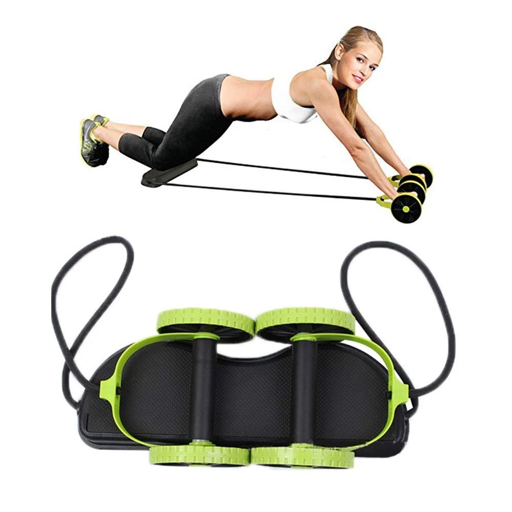 Abdominal Waist Trainer Core Exercise Double Ab Roller Wheel Fitness