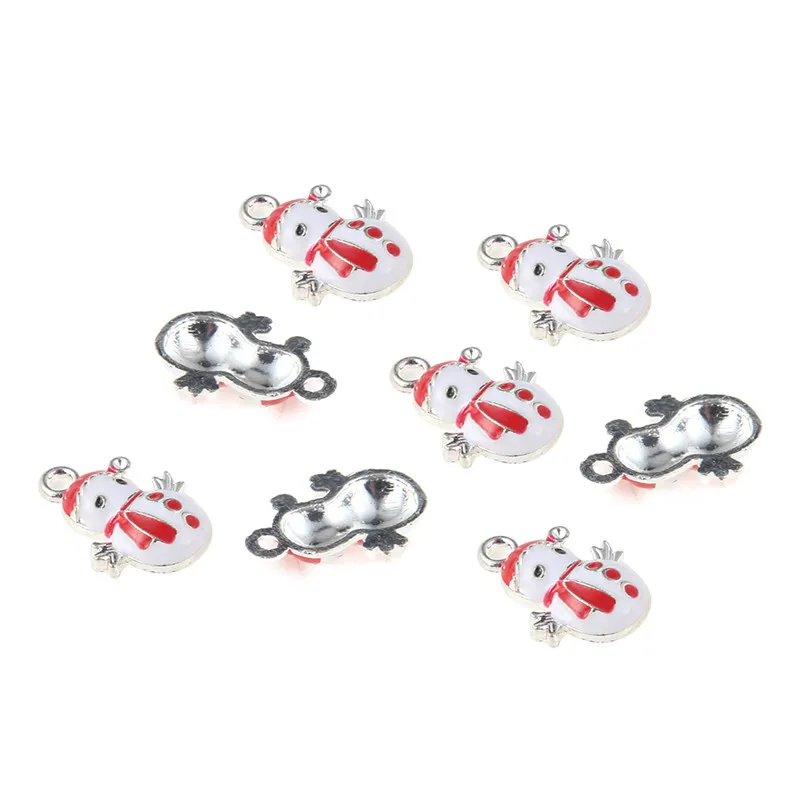 

Trendy Christmas series Snowman Santa Claus etc Drop Oil Pendant Charms For Making Jewelry DIY 20 pcs Wholesale
