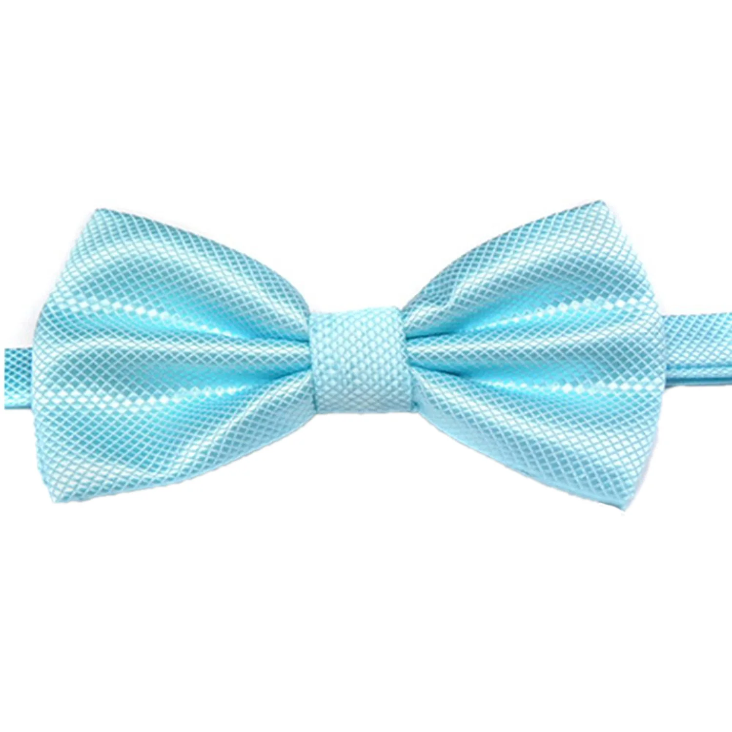 

Men's Plain Polyester Pre Tied Wedding Bow Tie (lake blue)