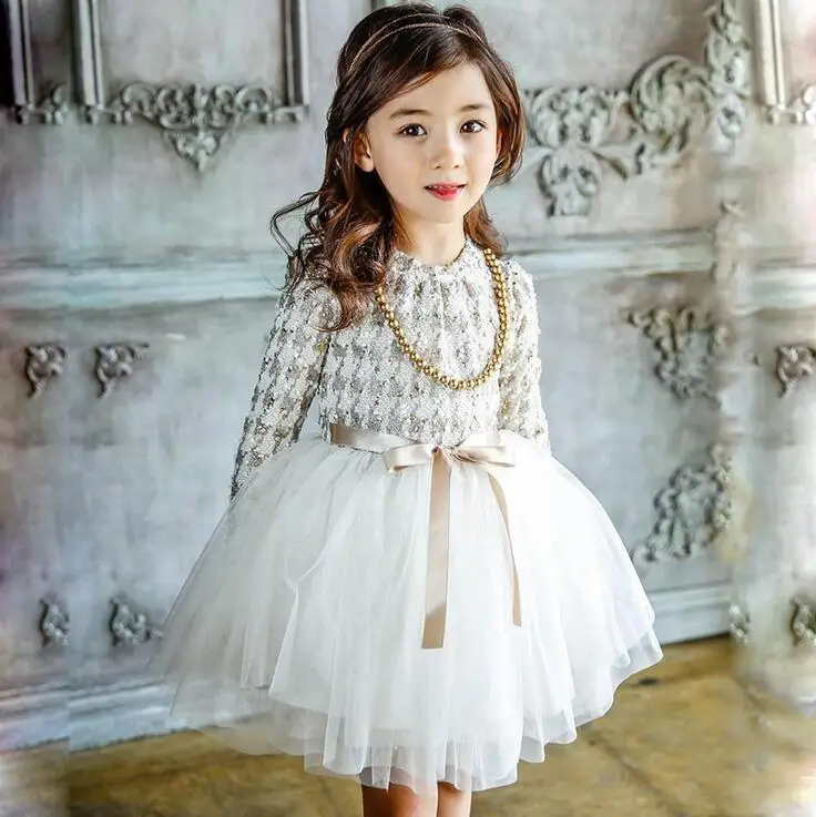 

2017 Autumn Baby Girls Dress Toddler girl dress long sleeve Kids Dresses For Girls New Vintage Toddler Girl Clothing