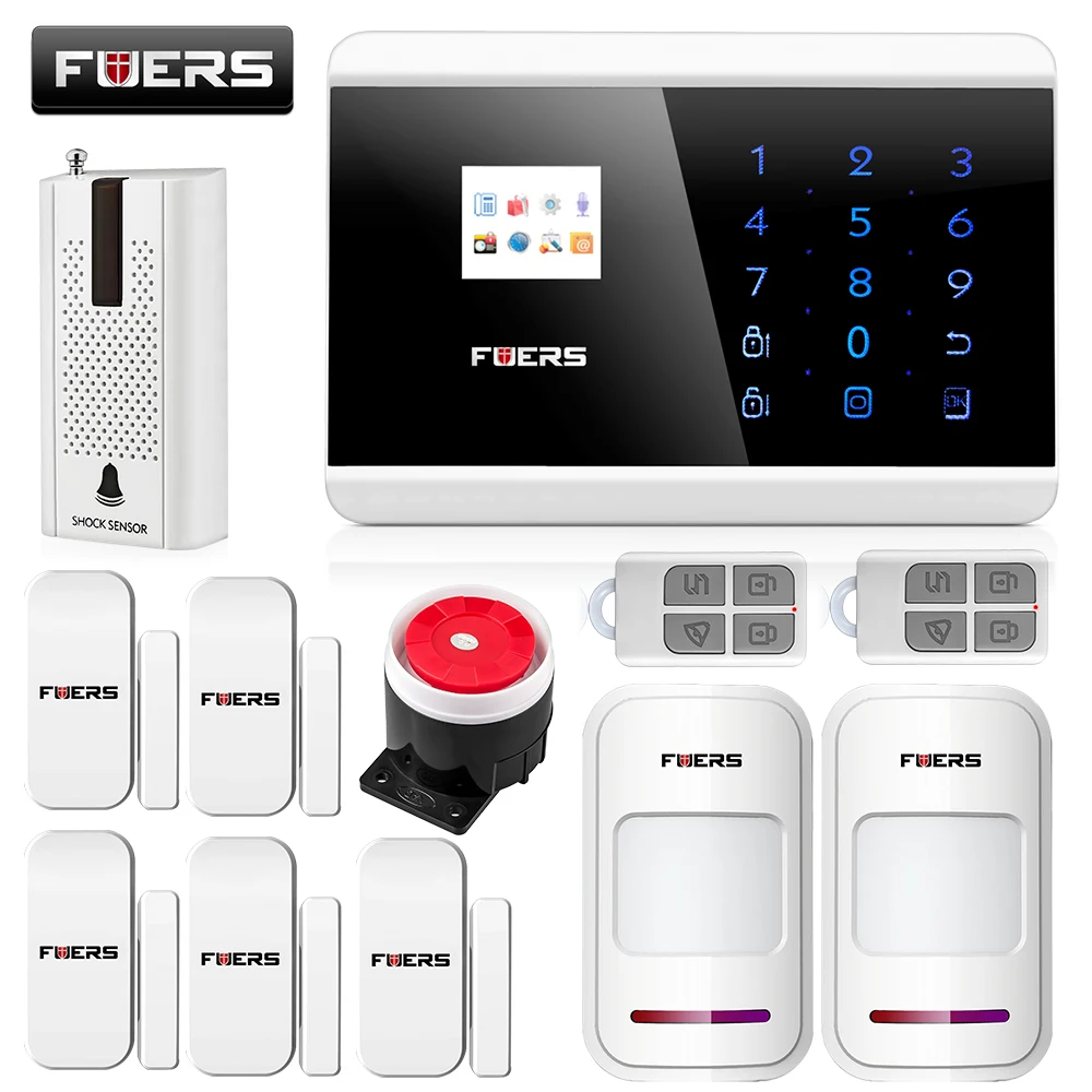 Fuers Wireless/Wired Home Security GSM Alarm System App Control Arm/disarm Autodial Alarm System English Russian Spanish version