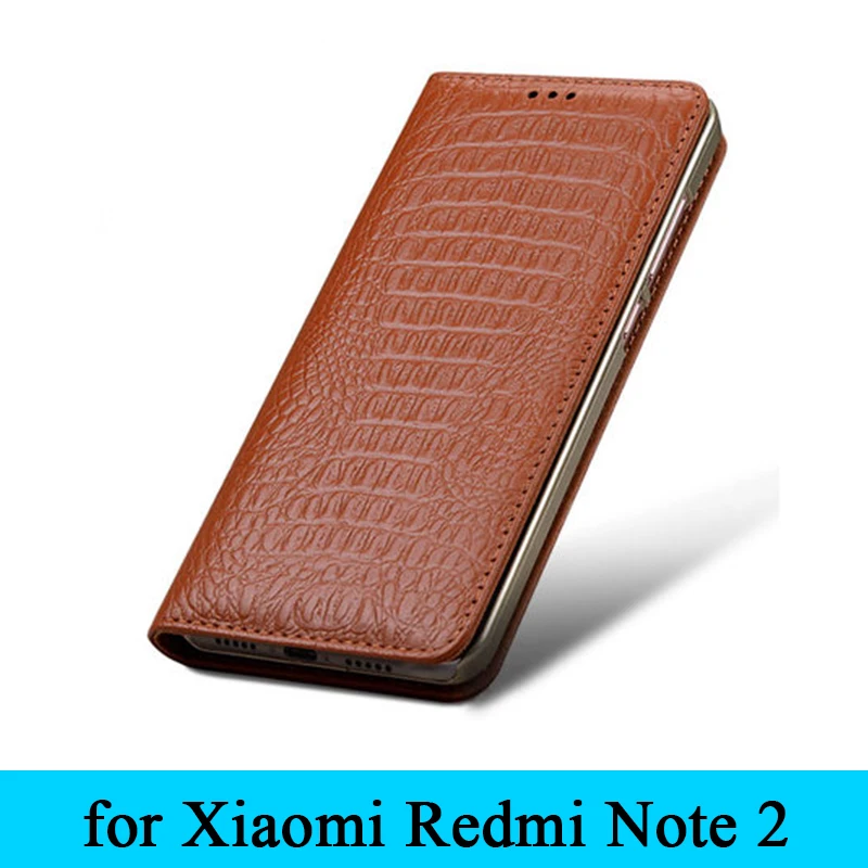 

for Xiaomi Redmi Note 2 Case Original Crocodile Grain Genuine Leather Phone Case Cover for Xiaomi Hongmi Red Rice Note 2