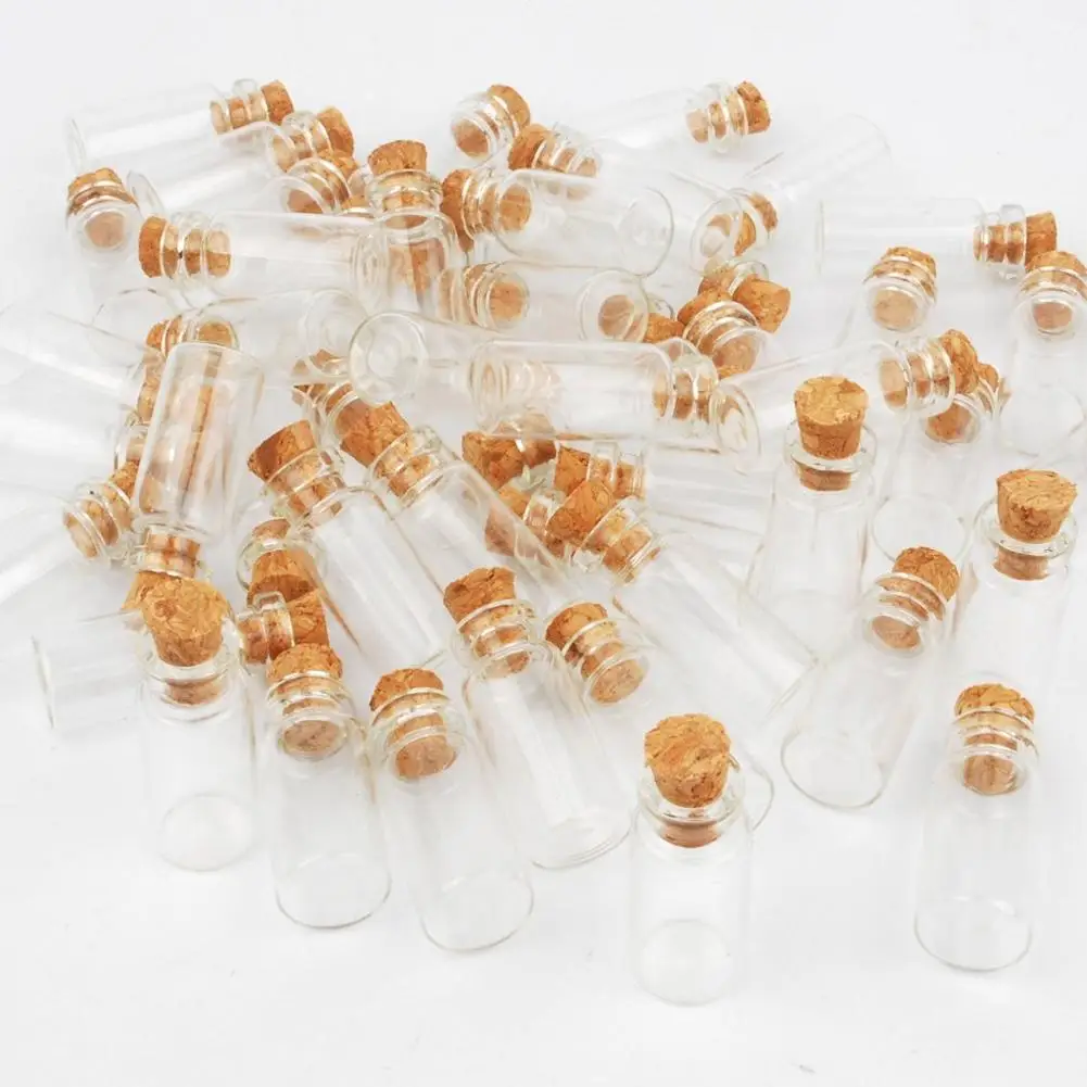 

10Pcs 23x12mm 1ml Wishing Bottles Message Clear Cork Glass Bottles Vials for Wedding Holiday Decoration Wish Small Glass Bottles