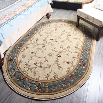 

American style big size living room carpet , retro oval shaped bedside carpet, thicken home decoration rug