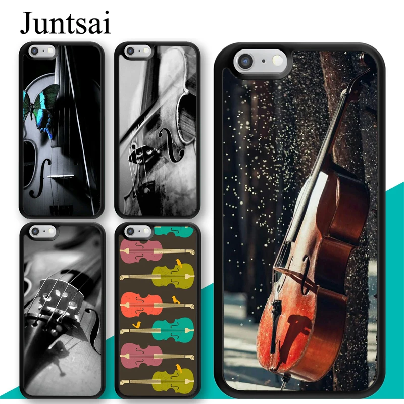 

Juntsai Black And White Violin Cello Cell Phone Case For Apple iPhone X XR XS MAX 8 7 Plus 6 6s 5 5s SE Rubber Back Cover Capa