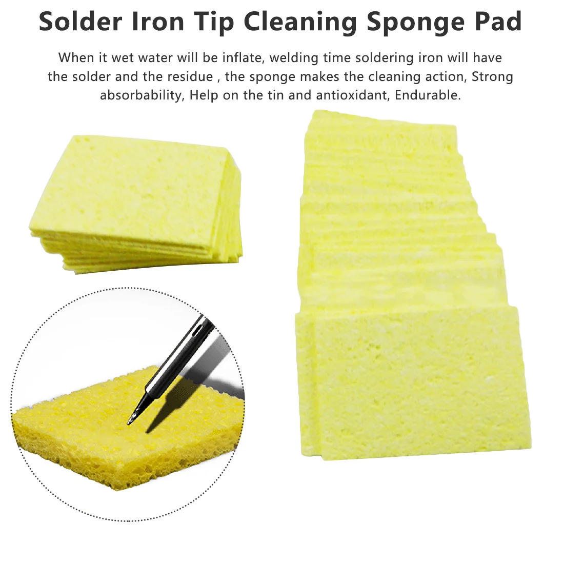 

Top 10pcs High Temperature Resistant Heatstable Solder Thick Sponge Soldering Welding Accessories Soldering Iron Cleaning