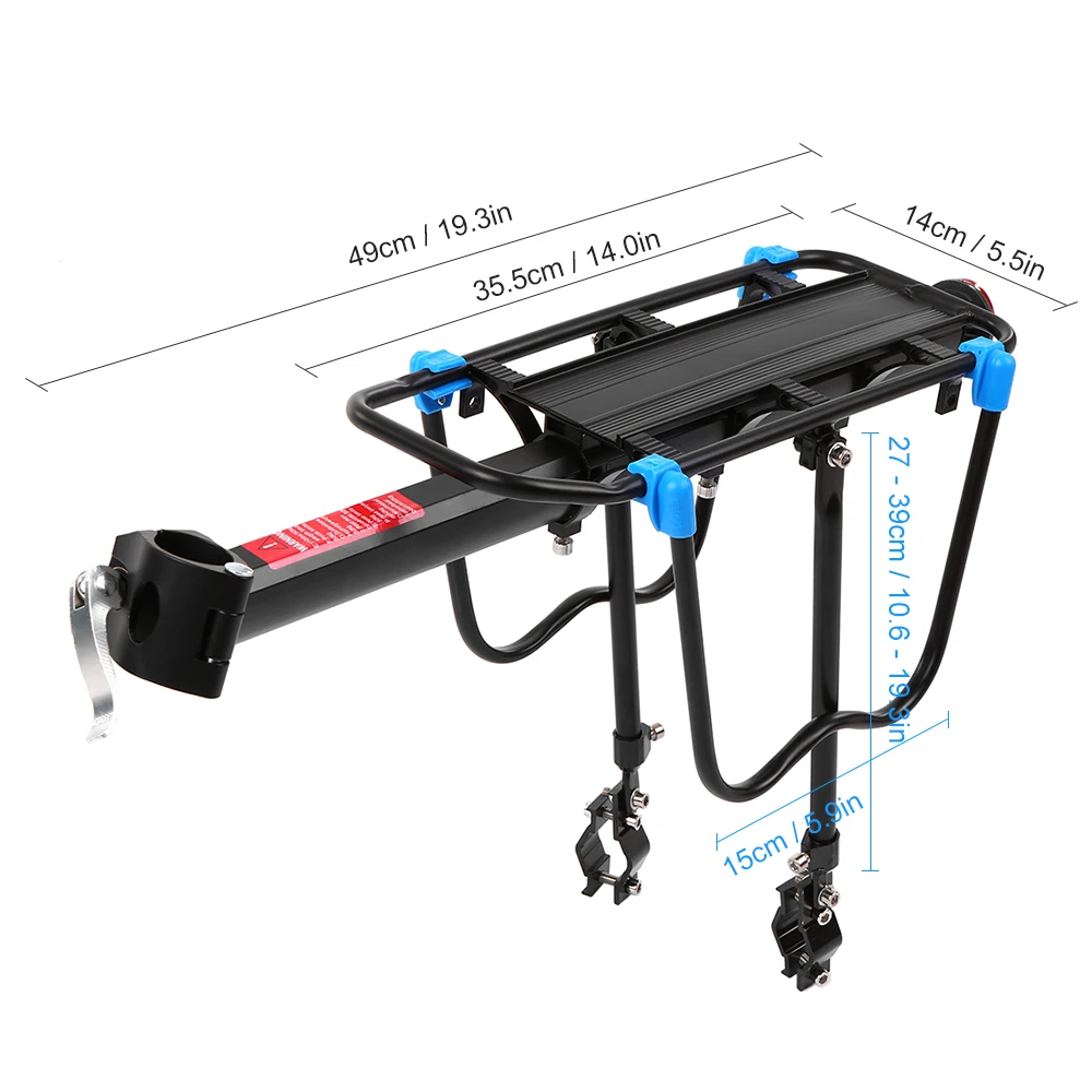 Велосипедный грузовой стеллаж алюминиевый сплав горный велосипед держатель для велосипеда Регулируемые задние аксессуары для велосипедной стойки - Цвет: As shown