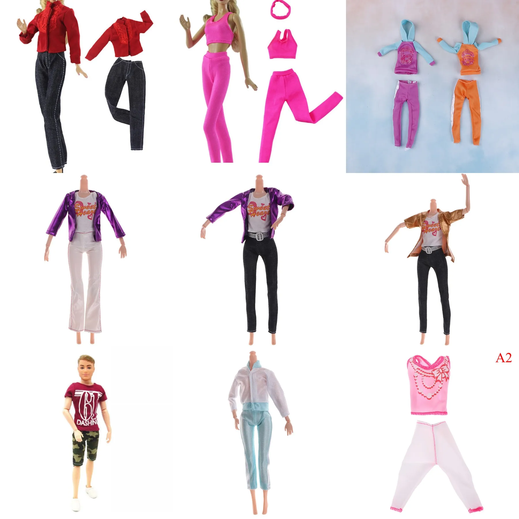 

Fashion Sport Outfit Casual Daily Wear T-Shirt Trousers Colorful Cap Yoga Suit Accessories Clothes For Doll Baby Gift Toy