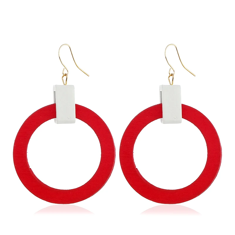 

2018 New Drop Style Hollow Acrylic Pendant Hanging Earrings for Women Round Dangle Geometric Earrings Jewelry