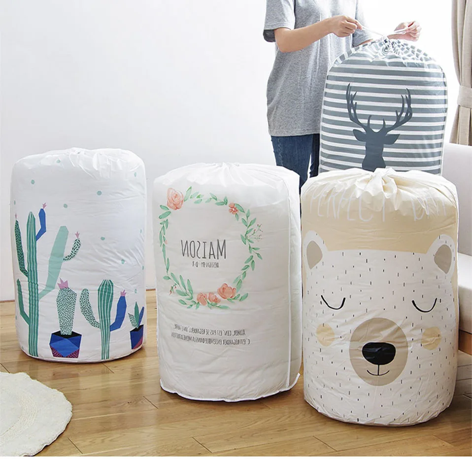 Large Organizer Storage Bag Clothes Packaging Toy Packing Bag Quilt Closet Clothing Storage Bags For Pillow Blanket Bedding (12)