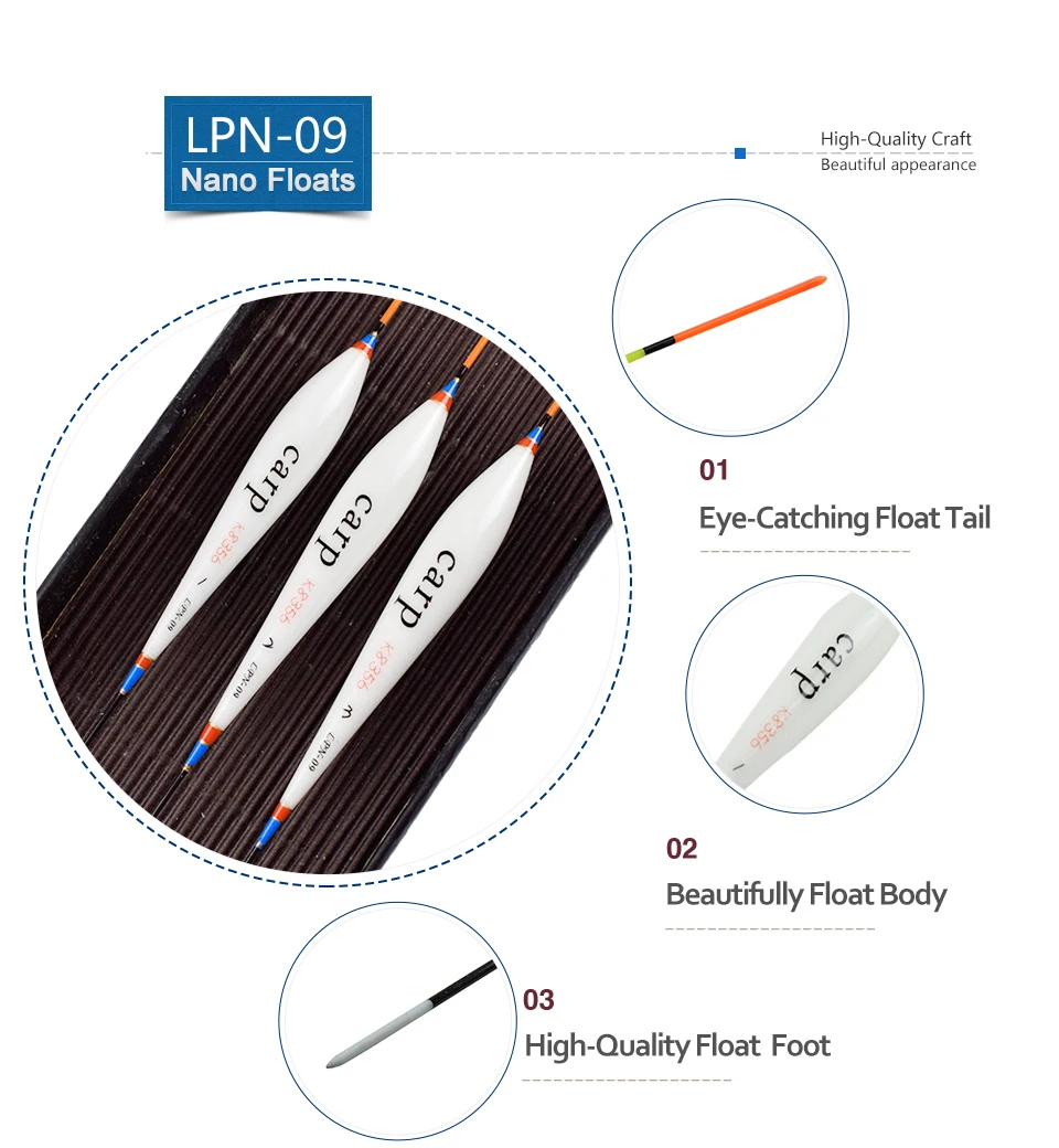 K8356 3PcsLot Fishing Floats Nano PMI Tackle Tool Fish 15 Float Mesh Carp Fish Accessories Very Light Fit Everything Fishing (9)