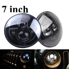 7″ Inch 80W LED Projector Headlights H4 H13 High Low Beam Light Lamp Accessories For Jeep Wrangler JK LJ TJ CJ Harley Daymaker