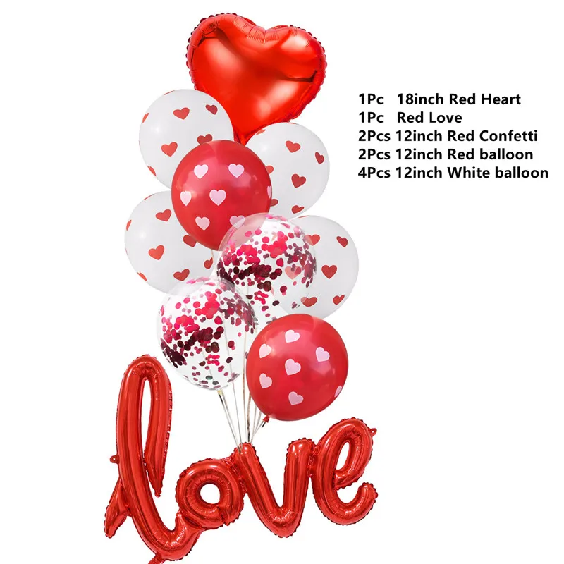 Украшение для свадьбы, дня рождения, шар, Круглый, конфетти, баллон, буквенный шар, украшение для дня рождения, для взрослых и детей, балон - Цвет: Red love