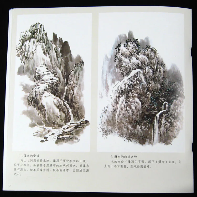 Ручная роспись техники китайского шагового графа копирования живопись книга: облако воды
