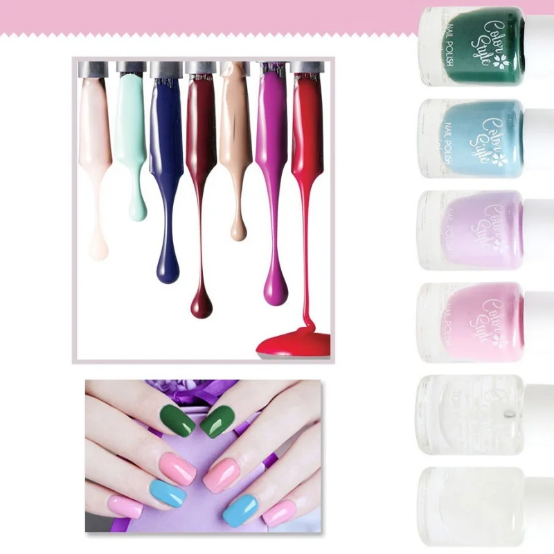 

New Colorful Nail Polish Set Non-Toxic No Stimulation Nail Polish With Nail Brighten Oil Nail Art Product