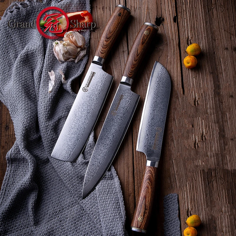 Stainless Steel Kitchen Knife Set  Damascus Steel Kitchen Knives Set - Knife  Sets - Aliexpress