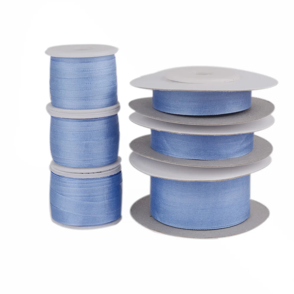

240 French Blue 100% Real Pure Silk Ribbon for Embroidery Handcraft Double Face Taffeta Silk Tape 2/4/7/10/13/25/32mm,10/30/100m