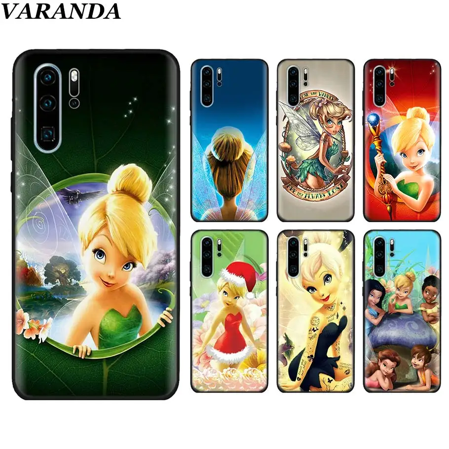 

Tinker Bell Tinkerbell Black Soft Cases for Huawei P30 P30 Pro P10 P20 Lite P Smart View 20 Soft Silicone cover coque
