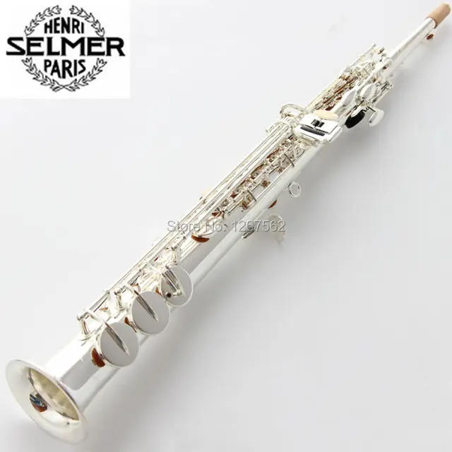 Cheap France Selmer silver High-pitch Bb Soprano R54 superaction serie 2 Saxophone Straight B Flat Sax Musical Instrument sax Saxofone
