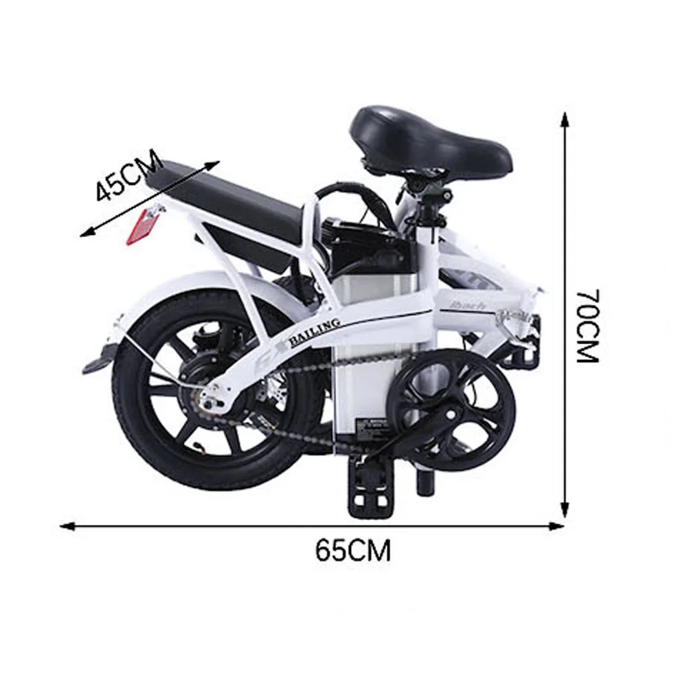 Excellent Electric Bicycle 48V Two Wheels Electric Bicycle 14 Inch Brushless Motor 250W Foldable Mountain Bike For Adults Women 3