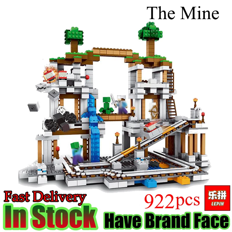 lepin Minecraft 922Pcs The Mine My world Figure Kids Educational Building Blocks Bricks font b Toys