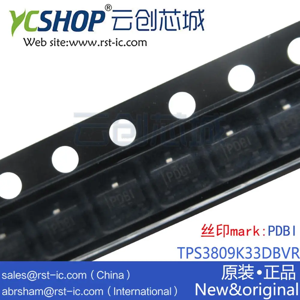 

TPS3809K33DBVR marking PDBI SOT-23 Supervisory Circuits 2.93V Volt. Sup