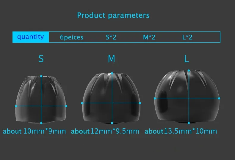 NICEHCK 3 пары(6 шт.) L M S в ухо Оригинальные KZ наконечники наушники силиконовые наушники/ушной рукав/ушной наконечник/наушники для KZ наушники