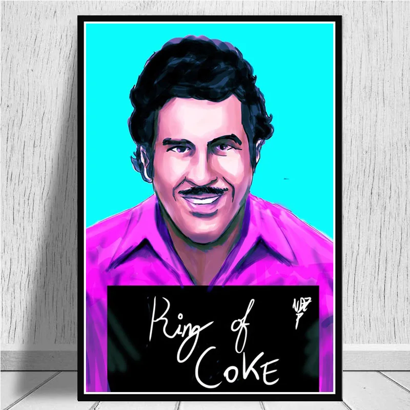 Pablo Escobar персонаж Легенда ретро, ВИНТАЖНЫЙ ПЛАКАТ и принты живопись Настенная живопись холст настенные картины для гостиной домашний декор - Цвет: Светло-серый