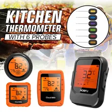 4,0 беспроводной цифровой bluetooth термометр для барбекю с 6 зондами контроль приготовления пищи таймер Духовка Гриль Термометр кухонный инструмент