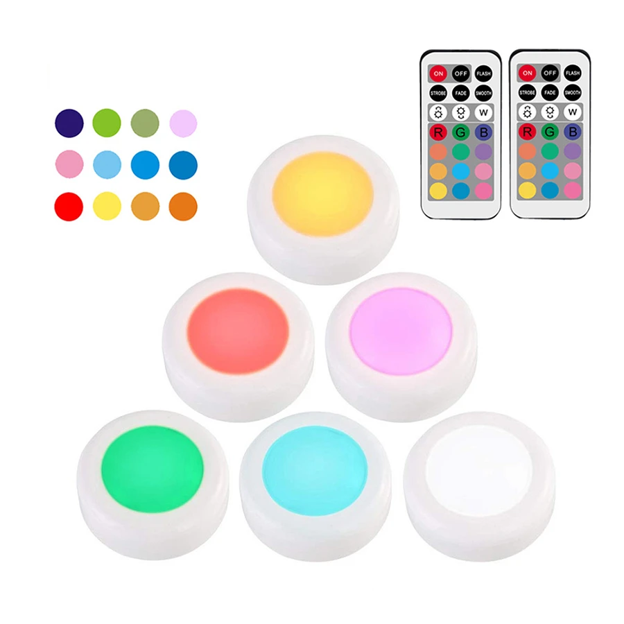 3x RGB LED Under Cabinet Wall Lamp Cupboard Lighting Night Light Remote 3x RGB LED Under Cabinet Wall Lamp Cupboard Lighting Night Light Remote