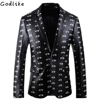 

Blazer Men 2018 New Slim Fit Mens Multicolor Pattern Casual Suit Jacket 5XL 4XL Party Wedding Groom Prom Blazer Coats