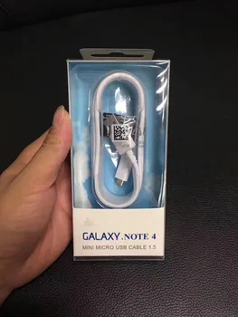 

DHL 100Pcs/Lot 100% Genuine Original 1.5M NOTE 4 Micro USB Data Sync Charger Cable for Samsung Note4 EDGE S6 S7 With Retail box