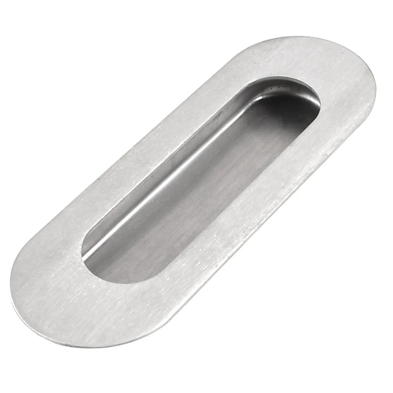 

4.7" Long Silver Tone Stainless Steel Sliding Door Cabinet Recessed Flush Pull