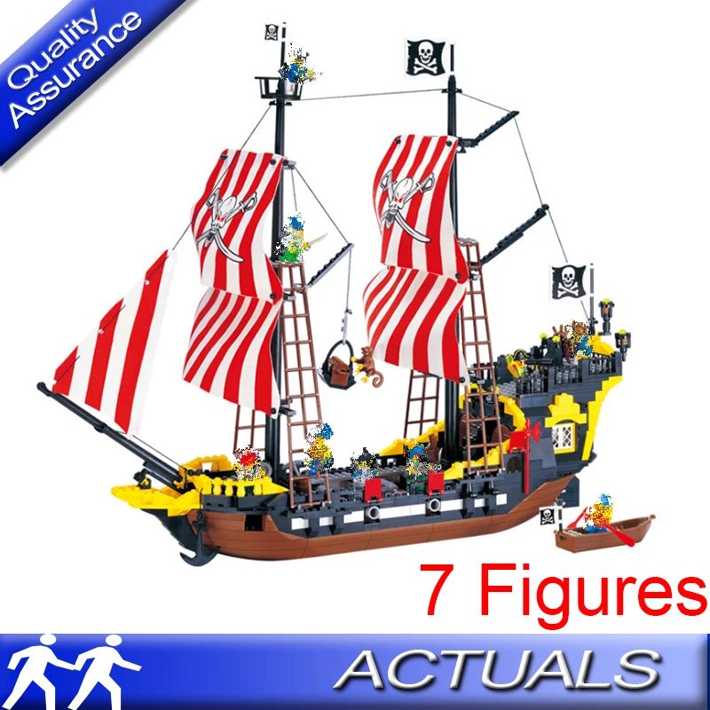 

Enlighten 308 Pirates of Caribbean Ship Black Pearl Model Building Block Bricks Compatible with Lego Ship 6285 Set Toys for Kids