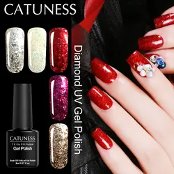 CATUNESS Diamond UV гель 8 мл Книги по искусству Краски блестящие ультрафиолетового длительный светодиодный светильник лак для ногтей UV Gel Top Лаки