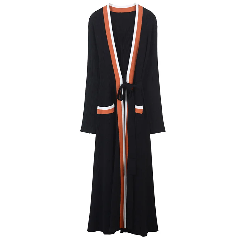SRUILEE Rrtro Plus Size Sashes Cardigan Femme Long Belt