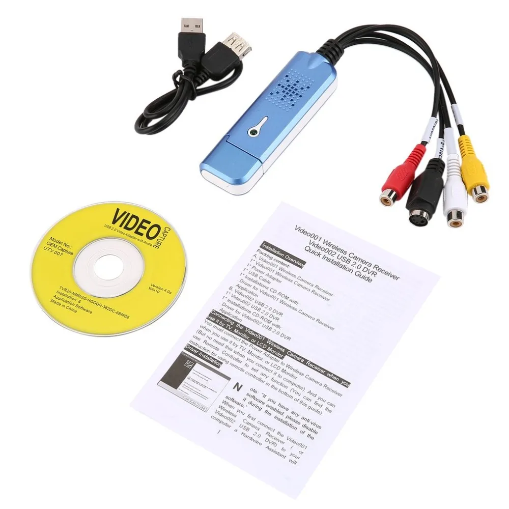 Новый портативный адаптер USB 2 0 Easycap для видеосъемки карт VHS DC60 DVD Композитный RCA
