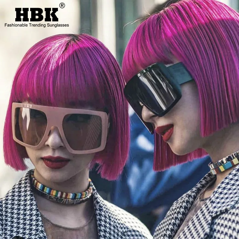 HBK новые трендовые Квадратные Солнцезащитные очки 2019 женская большая оправа