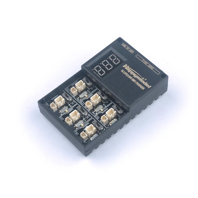 

1S Lipo 6 in 1 Charger 3.7V 3.8V 6CH Charging Board Plate with Digital Display for Picoblade 1.25 PH 2.0mm LiHV 4.35v Battery