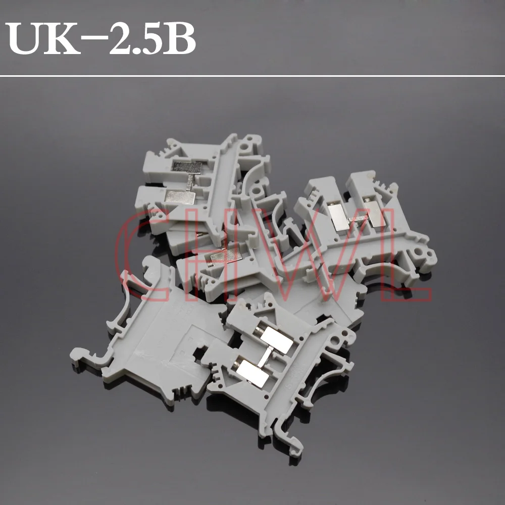 

10pcs/lot UK-2.5B Din Rail Uneiversal Terminal Blocks Screw Type Terminals FREE SHIIPING