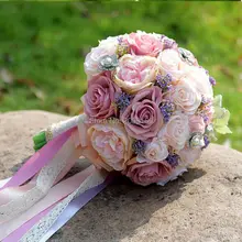 Новые Люкс Свадебное Букет де mariage Жемчуг Невесты Искусственный Свадебные Букеты цветов Кристалл buque де noiva